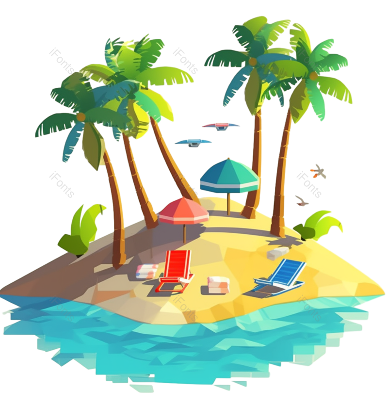 夏天图片,海洋元素,自然PNG,椅子免抠素材